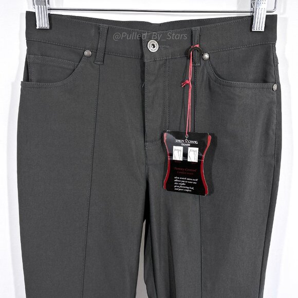 SIMON CHANG DENIM Tummy Control Micro Twill Straight Leg Pant Size 2 NWT - Picture 4 of 12